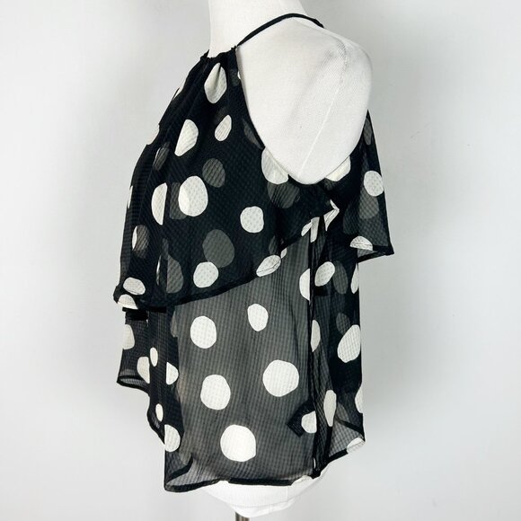Women's Polka Dot Whimsical Tiered Flowy Tank Top Boho Size XS - Picture 3 of 5